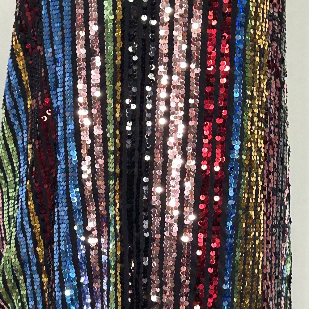 Torrid Size 1 Multicolor Sequin Striped Shift Dress Party Cocktail Sparkle - Picture 2 of 7